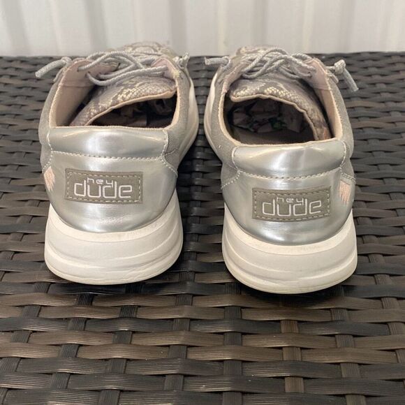 Hey Dudes sneakers Karina sliver python woman’s size 7 - Picture 3 of 6